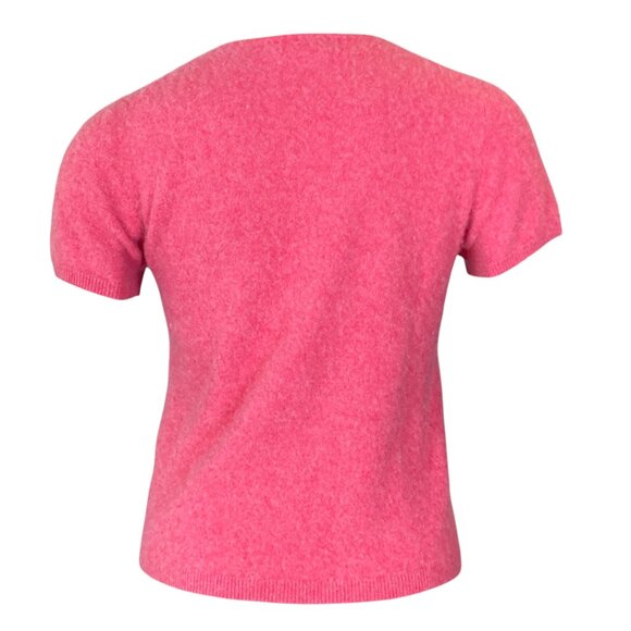 Lands’ End Pink Short Sleeve Cashmere Sweater Tee Sz M(8/10) #138P - Picture 4 of 9